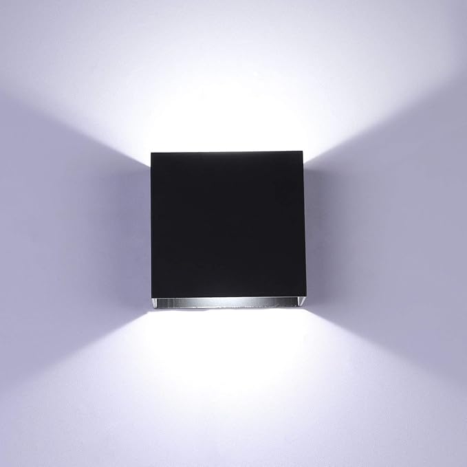 Lightess Mini LED Wall Sconces Dimmable 10W, Modern Wall Lamp Black Up Down Wall Mount Lights Mini Metal for Living Room Hallway Bedroom Decor, Cool White, O1186TP
