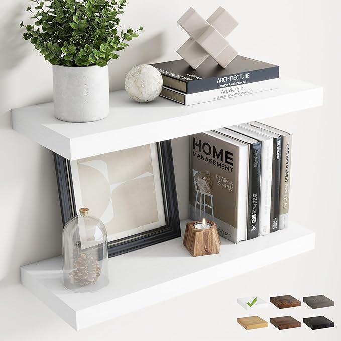24 Inch Floating Shelves for Wall Set of 2, 8