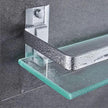 Bathroom Glass Shelf Tempered Glass Rectangular Extra Thick Aluminum Silver Sand Sprayed Wall Mounted 13.77 inches