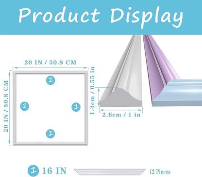 3 PCS Premade Wainscoting Panels Accent Wall Panels For Interior Wall Decor Easy DIY Build And Batten Chair Rail & Picture Frame Door Decor(20 x 20 in)