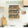 Bamboo Spice Rack Organizer, 3 Tier Spice Jars Storage Rack with Handles, Seasoning Shelf for Kitchen Counter or Wall