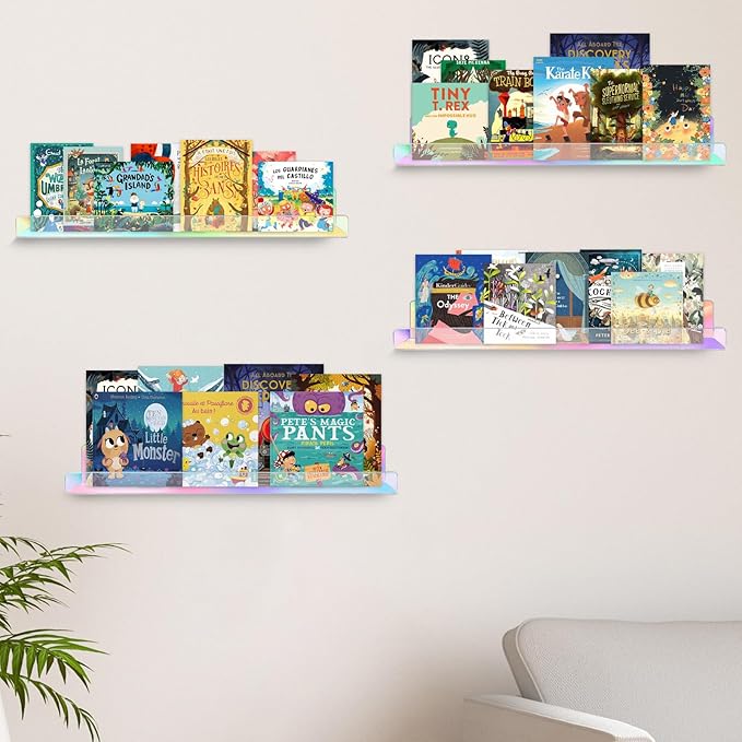 Dezzer 6 Pack Acrylic Shelves for Wall, 15