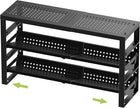 Expandable, Stackable, Adjustable Spice Rack kitchen Organizer,Metal Pantry Storage Shelves - Multi-Tier Shelf for Cabinet, Countertop, Pantries, Cupboard or Wall Mount,Black
