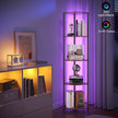 SUNMORY 5 Tier Corner Shelf with LED Light, Industrial 65