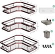 Corner Shower Caddy Organizer Shelf: Adhesive No Drilling Shower Rack Bathtub Shelves - 3Pack Rustproof Bathroom Shower Shelf