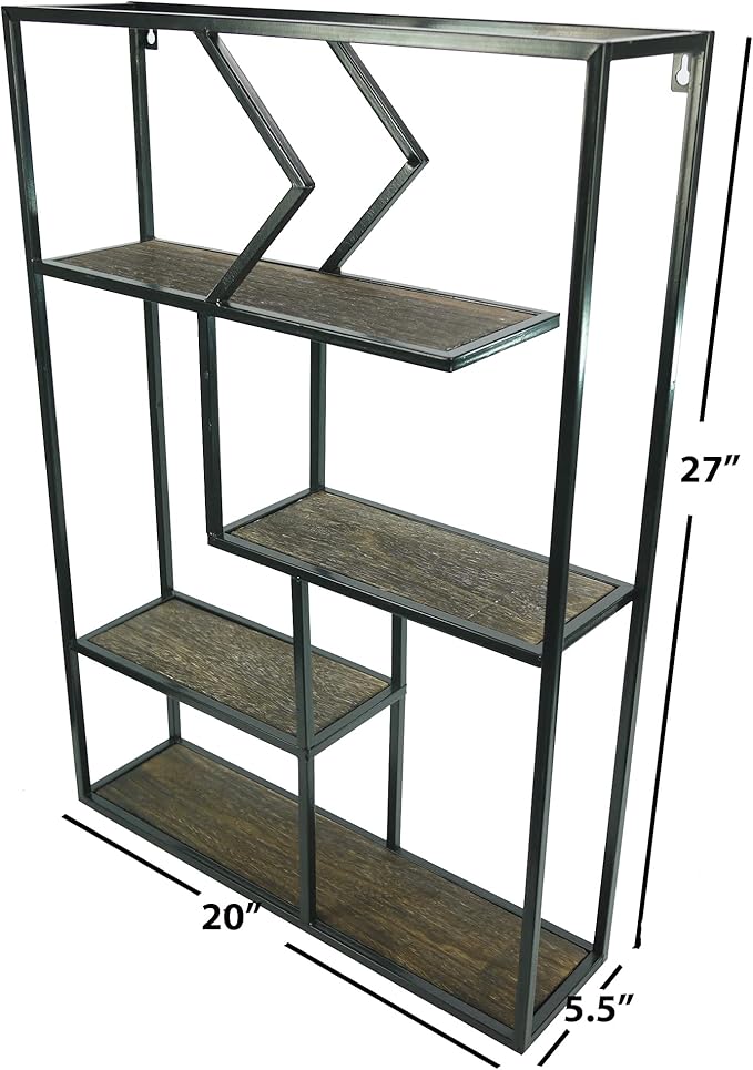 Admired By Nature 4 Tier Rustic Farmhouse Floating Wall Shelves, Wall Mounted Organizer Storage Shelf for Home Decor, 1 Unit