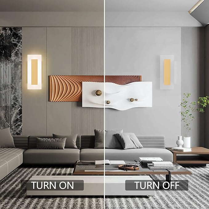 LMQNINE Modern LED Acrylic Gold Wall Sconce Warm White Light 3000K for Bedroom Corridor Stairs Bathroom Indoor Lighting Fixture Lamps Home Room Decor (2-Pack)…