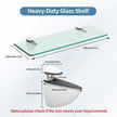 Alise Bathroom Glass Shelf, 15 Inch Floating Shelves, Tempered Glass Shower Storage, Wall Mount Small Glass Shelves for Bathroom, Showers, Over The Toilet