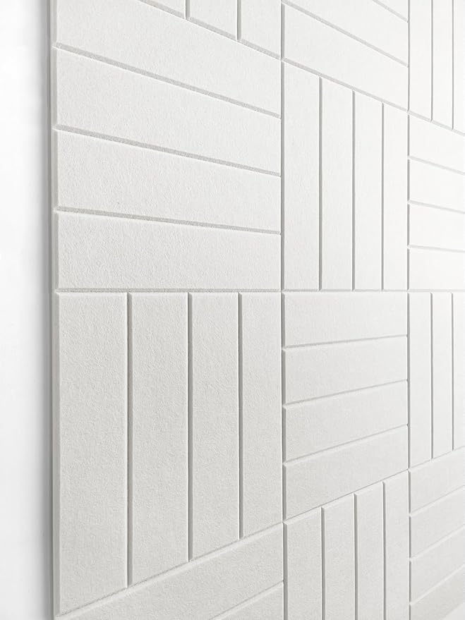 11.18" Square Acoustic Panels 12-Pack - Sound Absorbing Wall Panels, Noise Reducing Soundproof Decorative Felt Tiles for Home Office, Studio, Living Room - Warm White