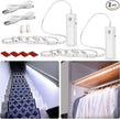 WOBANE Motion Sensor Stair Strip Lights,Rechargeable Motion Activated Closet Light,Battery Powered LED Strip,60 LEDs Homelife Bar for Bed,Pantry,Counter,Night Light,Cabinet,6000K White,6.56ft,2PCS