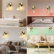 GEEZO Vintage Battery Operated Wall Sconce, with Rechargeable Battery Powered Wall Light with Remote Control for Bedside Bedroom