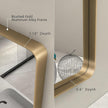 30x36 Gold Mirror for Bathroom, Brushed Gold Metal Framed Mirror for Vanity, Rectangle Wall Mouted Mirror, Rounded Corner, Shatterproof, Anti-Rust (Horizontal/Vertical)