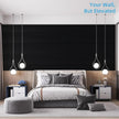 Art3d 4-Piece 94 x 12.6 Inch Acoustic Lightweight Slat Wall Panel - Waterproof Wood Textured Wainscoting Panel of 33 Sq.Ft for Bedroom, Home Theater Office Accent Wall, Matte Black
