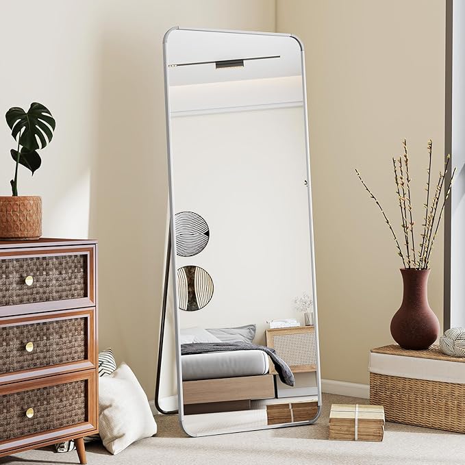 BEAUTYPEAK Silver Full Length Mirror, 56