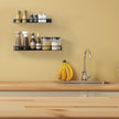 Metal Wall Shelf, Metal Floating Shelf, Black Floating Shelf, Small Shelf for Wall, Display Shelves for Bathroom Bedroom Kitchen (Black, 16Inch)