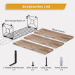 Bathroom Shelves Over Toilet Set of 3, 15.8 inch Floating Shelf with Storage Basket, Floating Shelves for Wall, Wood Wall Mounted Shelf for Bathroom Living Room Bedroom Kitchen, Rustic Brown