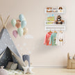 Floating Book Shelves for Wall, 16.5 inch Natural Wood Nursery Shelves for Book, Solid Pine Wooden Floating Bookshelf for Bedroom Living Room, Set of 3, White