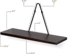 Rustic State Moma Wall Mounted Narrow Decorative Floating Shelves with Triangle Brackets - Picture Ledge, Display for Collectibles Memorabilia Awards Objects Toiletries - Set of 4 - Walnut