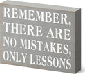 Barnyard Designs Wooden Box Sign Motivational Desk Decor, Inspirational Office Desk Decorations for Women Office Bathroom Shelf Décor (No Mistakes)