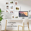 Picture Frames, Made of Real Glass and Wooden Frame, Gallery Photo Frames Set of 10 for Collage Wall Decor, Multi Sizes Including 8x10, 5x7, 4x6 for Mounting or Tabletop Display, White