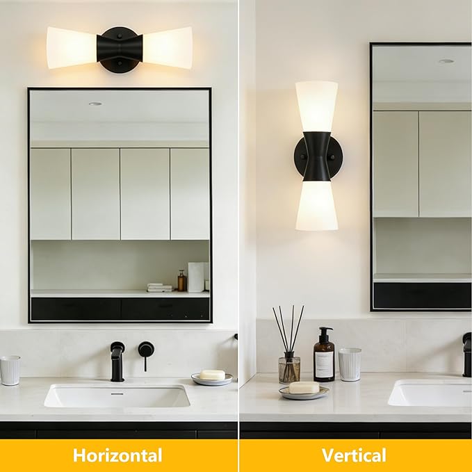 Wall Sconces Set of 2 for Bathroom, Modern Indoor Vanity Light Fixtures 13