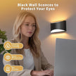 TingMiao Black Modern LED Wall Sconce, 3 Colors Indoor Wall Lights, 10W Hardwired Up and Down Aluminum Wall Mount Lamp for Bedroom Living Room Hallway Corridor (Black, 1 Pack)