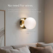 Battery Operated Wall Sconce Set of 2, Dimmable Wireless Gold Wall Lamp with 14000mAh Rechargeable Battery, Portables Cordless Wall Light Fixtures for Painting Living Room Bedroom Bathroom