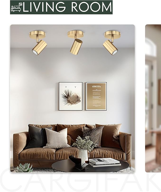 Gold Wall Sconce, Modern Wall Light Fixture, LED Track Lighting with GU10 Bulb for Bedroom Entryway Bathroom Kitchen, SL4830-1W-BB