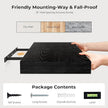 Fun Memories 55 Inch Floating Shelves for Wall, Fireplace Mantel Shelf with Invisible Heavy Duty Bracket, 8 Inch Deep Storage Shelf for Living Room, Kitchen, Farmhouse, Black