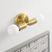 BRIGHTTIA Luna Duo 2 Light Wall Sconce - Mid Century Modern Fixture for Wall & Ceiling - Minimalist Edison Lamp for Hallway and Bathroom Vanity - Brushed Gold (BW0026-2G)