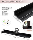 MBYD 36 Inch Floating Shelves Black, Wooden Hanging Shelves Picture Ledge Shelf, Photo Ledge Shelves for Wall with Lip Set of 2, Wall Mounted Shelf for Bedroom Kids Room Bathroom Same Sizes