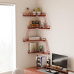 Fire Escape Wall Shelf - Modern City Style 4-Tier Corner Wall Shelves, Easy to Install Metal Ladder Shelf for Figures, New York Decorative Shelves for Bathroom, Living Room & Home Decor, Red