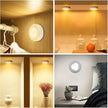 HOLKPOILOT Puck Lights with Remote Control, Under Cabinet Battery Operated, Under Counter Puck Lighting, Wireless Stick On Lights White (4pack)