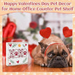 Valentines Cat Dog Desk Decor, Valentine's Day Gifts for Cats Dogs Lover Pet Parent, Valentine Home Office Table Sign Decoration for Shelf Tiered Tray, Xoxo