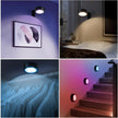 4 Pack Wireless Picture Lights for Wall, Magnetic Black Picture Light Battery Operated with Remote, Dimmable Painting Light for Art Display, RGB Rechargeable Wall Lights for Photo Frame Gallery