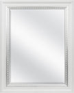 MCS 23x29 Large Wall Mirror, White Woodgrained Frame with Silver Embossed Detail & Beveled Detail Mirror, Vertical & Horizontal Wall Hanging Mirror for Bathroom, Bedroom & Livingroom