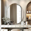JUNEBRUSHS Oval Mirror, Acrylic Oval Bathroom Mirrors Unbreakable Frameless Wall-Mounted Mirrors for Wall Bedroom Home Decor