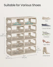SONGMICS Shoe Rack, Shoe Organizer, 12 Shelves, Shoe Storage, Narrow Shoe Shelf, Open Shelf for Entryway, Living Room, Bathroom, Space-Saving, Cappuccino Beige ULPC038K01