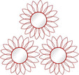 3 Pack Metal Mirrors for Wall Sunburst Wall Mirrors Home Décor Decorative Hanging Wall Art for Living Room Bedroom Entryway (Red, Flowers)