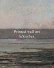 InSimSea Framed Canvas Print Art, Vintage Impressionist Coastal Landscape Painting, Rustic Farmhouse Cottage Decor for Hallway Wall Floating Shelf Desk Vanity Fireplace, 10x8in, Soft Blue Tones