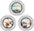 3 Set 9.5 Inch Black Circle Mirrors Wall Decor Iron Frame Wire Mirror Metal Circular Mirror Home Decor Hanging Mirrors for Room/Bedroom/Bathroom/Entryway