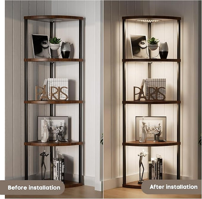 4-Pack Under Shelf Lighting for 5 Tier Corner Shelf Stand,Ultra-Bright 10 Dimmable Slim Stick on Lights,3-Color Timer 3/9/12H,Decor Lights for Living Room, Bedroom,Kitchen Storage Display Rack
