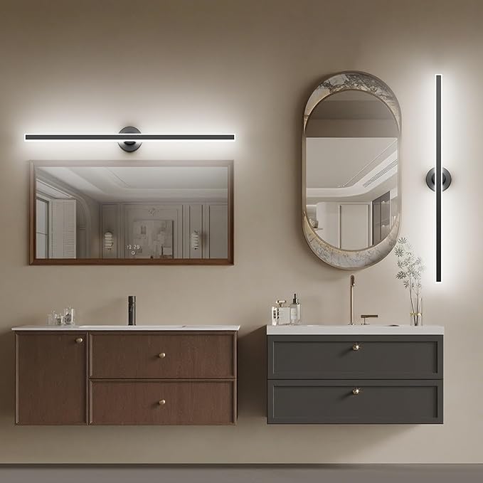 Modern Black Vanity Light, 39.37 inch 5 Colors Wall Sconce Dimmable, LED Bathroom Light Fixtures for Mirror