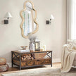 Asymmetrical Cloud Wavy Mirror, Large Irregular Wall Mirror, Modern Wood Frame, Unique Artistic Mirrors, Cute and Stylish, Decorative for Cloakroom, Bedroom, Living Room, Bathroom, Entryway