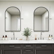 DUMOS Black Metal Arch Vanity Rounded Rectangle Bathroom Mirrors for Over Sink Wall, 24x37 Inch Large Matte Mirror, Modern Decorative for Restroom, Farmhouse