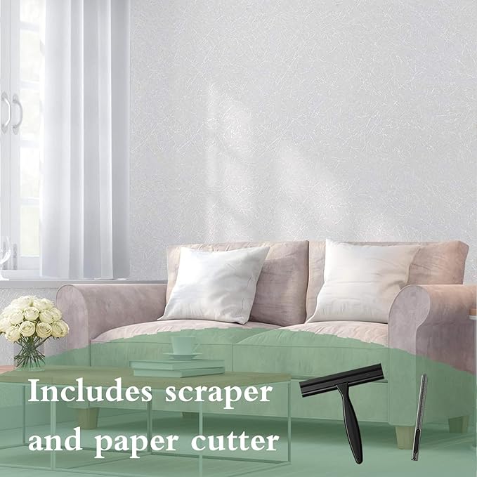 Abyssaly White Wallpaper Peel and Stick 15.7