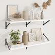 Axeman Deep Floating Shelves | 36 Inch White Wall Shelves Set of 2 | 10 Inch Deep Wood Floating Shelves for Wall | 36