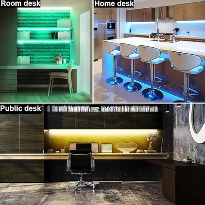 Dimmable Under Cabinet Lighting, RGB LED Light Bar, RF Remote Control Lamp, Multicolor Under Counter Lights for Desk, Room, Cupboard, Hallway, Shelf, Closet (36 Inch)