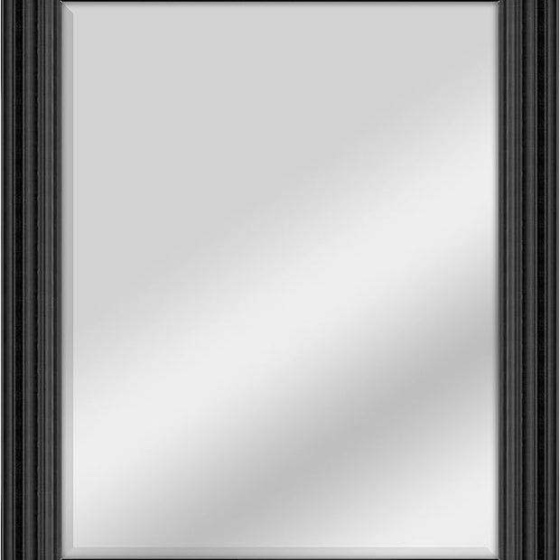 MCS 28x34 Large Wall Mirror, Brushed Black Frame & Beveled Detail Mirror, Vertical & Horizontal Wall Hanging Mirror for Bathroom, Bedroom & Livingroom
