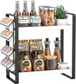 LEMIKKLE Coffee Station Organizer for Counter, Coffee Pods Holder Storage, Wooden Kitchen Counter Shelf, (WHITE)